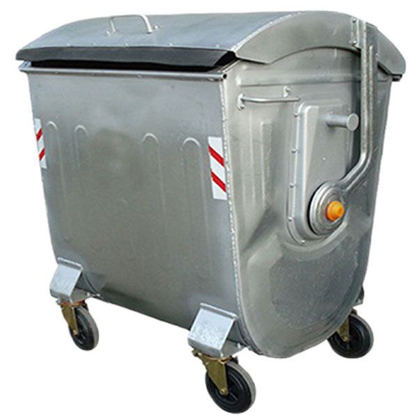 Galvanized trash can with the ability to recycle materials